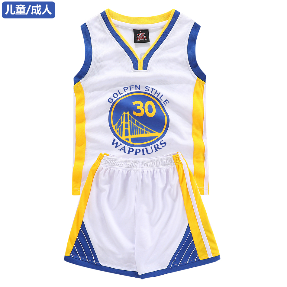 库里30号球衣儿童成人篮球服套装男女童速干训练服Curry jersey