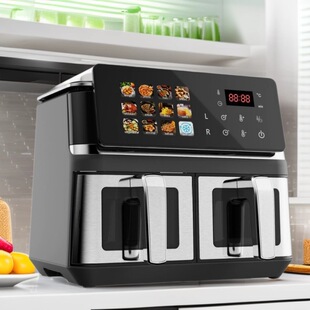 多功能14L双仓大容量家用空气炸锅触屏可视无油烟电炸锅炸鸡薯条