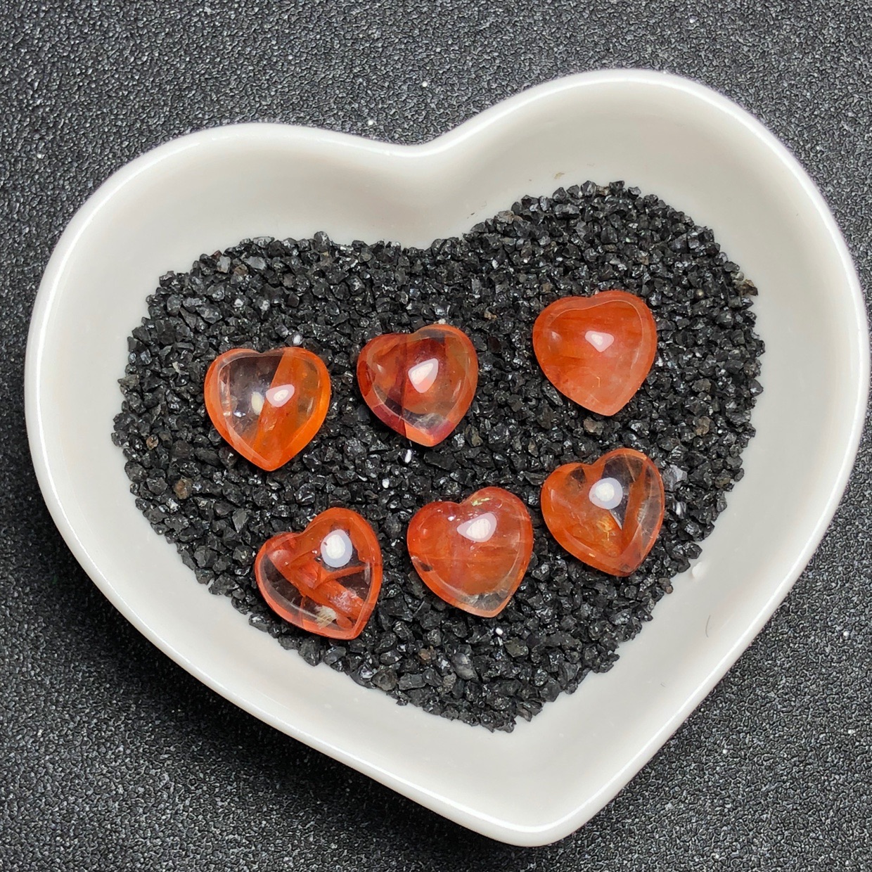 天然红胶花爱心裸石吊坠DIY编绳绕线镶嵌小滴溜手链项链耳坠配件