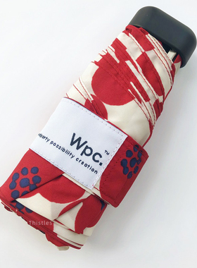 日本WPC伞晴雨山茶花防晒小红花爱心樱桃五折扁超轻黑胶防紫外线