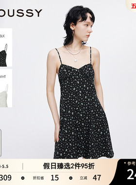 MOUSSY 夏季新品波嘻风茶歇裙碎花吊带连衣裙女028ISA33-1004