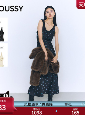 MOUSSY 2026春季新品清新小碎花约会无袖长款连衣裙010JS333-2321