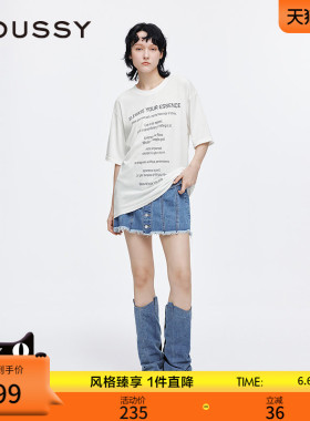 MOUSSY 早春新品复古印花字母宽松舒适短袖T恤028IAA90-0571