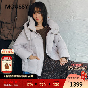 moussy秋季新品休闲风短款简约90羽绒服外套028IAC30-1096
