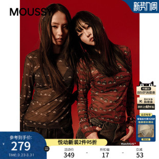 春季 T恤028IAA01 新品 长袖 1019 修身 MOUSSY&Monchhichi合作款