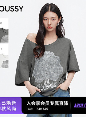 MOUSSY2026夏季新品美式复古风做旧水洗印花短袖T恤028JSA90-1101