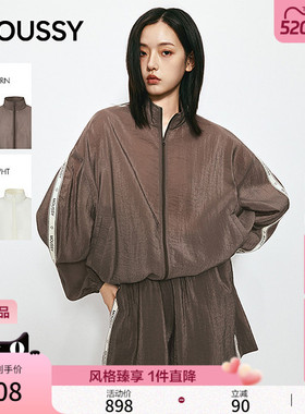 MOUSSY 2026夏季新品复古通勤风下摆抽绳翻领外套女032JSA30-1001