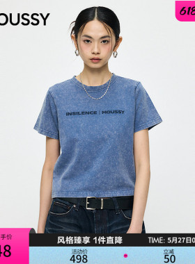 MOUSSY× INSILENCE联名 2026夏季新品复古做旧T恤010JSF01-5951