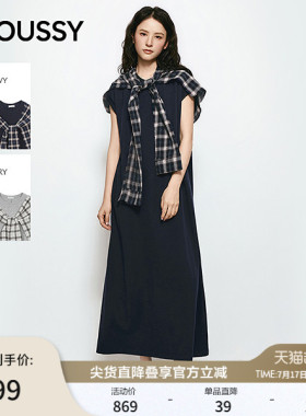 MOUSSY 2026夏季新品优雅复古风格纹外衫长款连衣裙028JSC83-1003