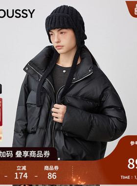 moussy2025秋季新品短款90鸭绒立领羽绒夹克外套女028IAC30-1005