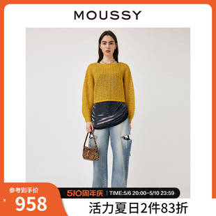 休闲风截断破洞老爹裤 牛仔裤 夏季 女010GAS11 5560 新品 MOUSSY