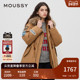 明星同款 MOUSSY春季 新品 贴布刺绣N3B连帽棉服028HA430 0171