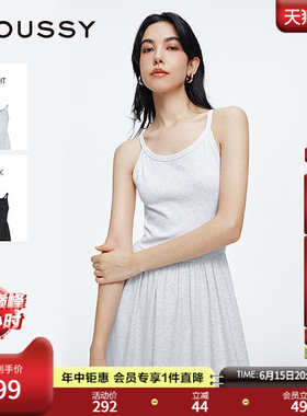 MOUSSY 夏季新品休闲慵懒风长款针织背心连衣裙028ISZ83-1231