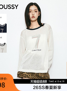 MOUSSY 2026春季新品美式街头字母印花薄款长袖028JSA90-1065