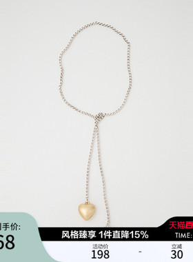 MOUSSY 2026春季新品法式浪漫复古爱心吊坠项链饰品010IA256-7121