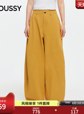 MOUSSY 2026夏季新品日系工装风高腰宽松弯刀休闲裤028JSC31-1074