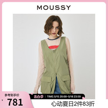 MOUSSY 2024夏季新品时髦机能风短款工装无袖连衣裙010HS230-1820