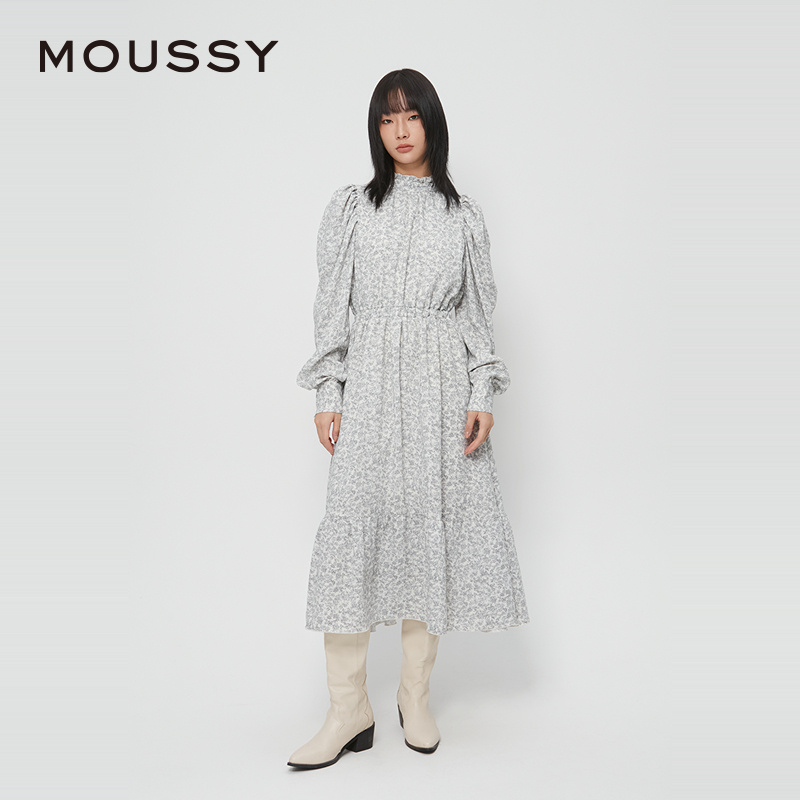 【呼呼专享】MOUSSY秋季法式田园风花边碎花连衣裙028HAZ30-1331