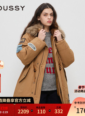 【明星同款】MOUSSY春季新品贴布刺绣N3B连帽棉服028HA430-0171