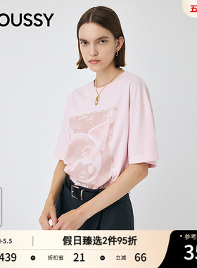 MOUSSY&酷洛米合作款 春季新品做旧印花短袖T恤010IAF01-5401