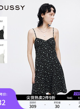 MOUSSY 夏季新品波嘻风茶歇裙碎花吊带连衣裙女028ISA33-1004