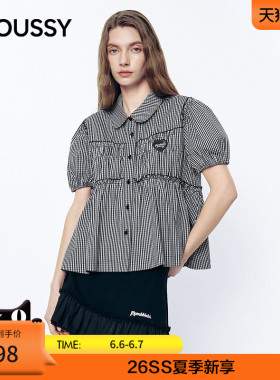 MOUSSY&Monchhichi合作款 2026夏季新品泡泡袖衬衫028JSZ01-1007