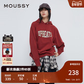 冬季 新品 美式 MOUSSY 街头大LOGO印花连帽卫衣女028HAA90 2841