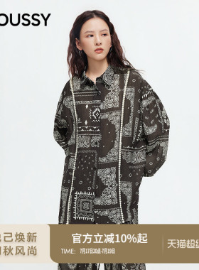 MOUSSY 2026夏季新品复古慵懒风腰果花印花宽松衬衫028JSA30-1099