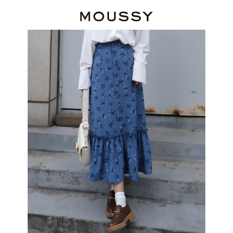 MOUSSY 夏季新品甜美休闲出游碎花设计半身裙女028GSZ30-0340 女装/女士精品 半身裙 原图主图