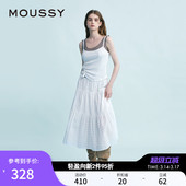 波西米亚度假风大摆白色半身裙028ISX31 新品 3231 春季 MOUSSY