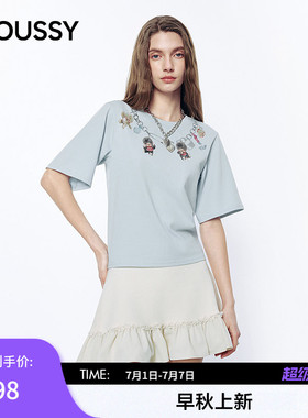 MOUSSY&Monchhichi合作款 2026夏季新品项链印花T恤028JSZ01-1002