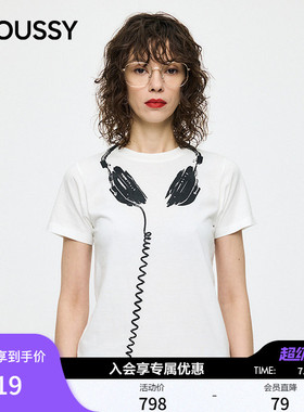 MOUSSY x Vaquera联名2026春季新品耳机印花短袖T恤010JSF01-0021