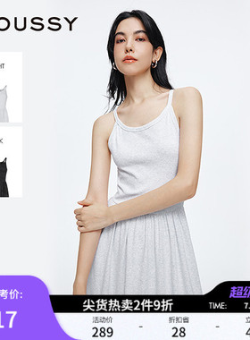 MOUSSY 夏季新品休闲慵懒风长款针织背心连衣裙028ISZ83-1231
