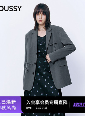 MOUSSY 2026春季新品甜酷风蝴蝶结拼接休闲西装外套028JSA30-1014