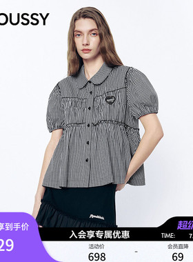 MOUSSY&Monchhichi合作款 2026夏季新品泡泡袖衬衫028JSZ01-1007