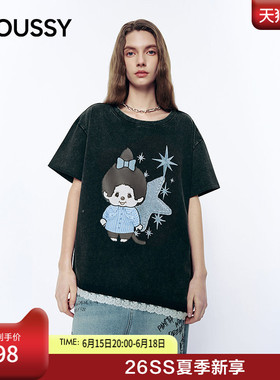 MOUSSY&Monchhichi合作款 2026夏季新品慵懒印花T恤028JSZ01-1006