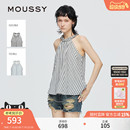衬衫 法式 度假风条纹挂脖无袖 1241 女028ISZ30 2025夏季 MOUSSY 新品