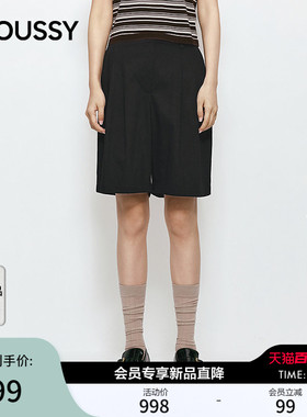 MOUSSY 2026夏季新品休闲裤通勤风垂感宽松休闲短裤031JSA31-1004