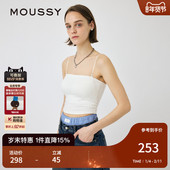 010IA180 MOUSSY 3721 简约纯色肩带可调节修身 吊带衫 秋季 新品