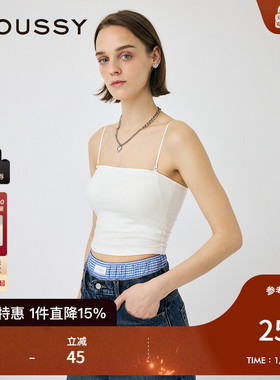 MOUSSY 2025秋季新品简约纯色肩带可调节修身吊带衫010IA180-3721