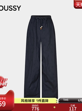 MOUSSY 2026夏季新品日系慵懒风松紧抽绳高腰休闲裤028JSC31-1075