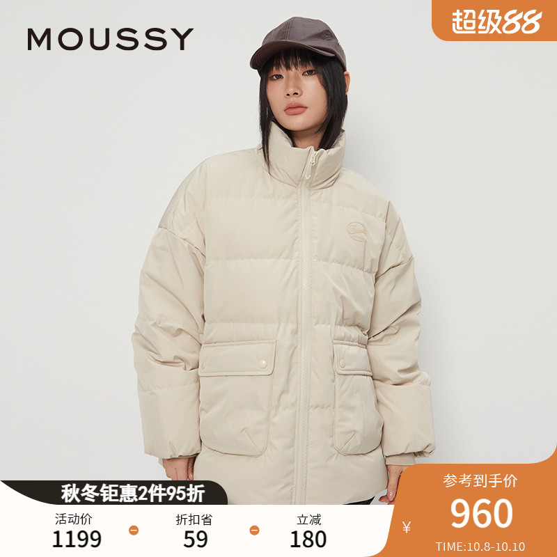 鸭绒填充MOUSSY街头立领斗篷型