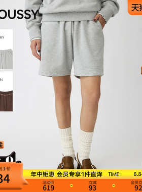 MOUSSY 春季新品轻运动风纯色简约宽松休闲短裤010IA481-2241