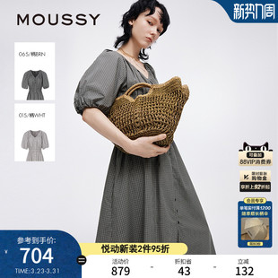 春季 连衣裙028ISC33 新品 田园风V领格纹衬衫 1005 法式 MOUSSY