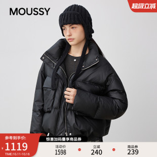 90鸭绒立领羽绒夹克外套女028IAC30 短款 1005 新品 moussy2025秋季