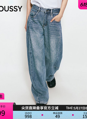 MOUSSY 2026夏季新品复古丹宁风百搭宽松牛仔长裤女028JSC11-1034