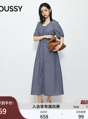 【爆品回归】MOUSSY 2026夏季新品复古格子连衣裙028JSX33-1011