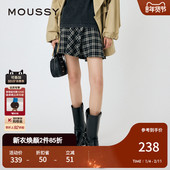 秋季 新品 美式 MOUSSY 复古风blokette格纹半身裙010HAS31 1601