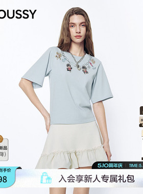MOUSSY&Monchhichi合作款 2026夏季新品项链印花T恤028JSZ01-1002