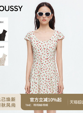 MOUSSY 2026夏季新品法式少女小飞袖收腰碎花连衣裙028JSA33-1032